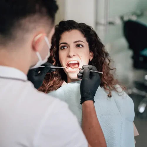 Woman with the dentist. Mouth Breathing and Increased Plaque