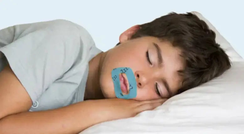 Child wearing MyoTape with lips gently closed